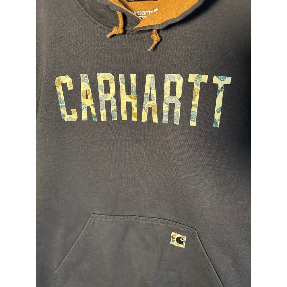 Carhartt Men's Loose Fit Midweight Camo Logo Men’s XL Black/Camo 105486 BLK - Picture 6 of 7